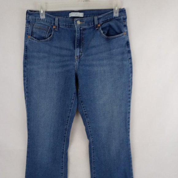 Levi's 515 Bootcut Beaded Distressed Jeans Sz 12M - Picture 2 of 13
